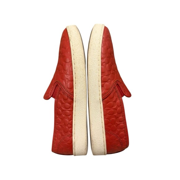 Coach Red Embossed Slip-On Sneakers Women’s Sz 7.5 B - Picture 6 of 7